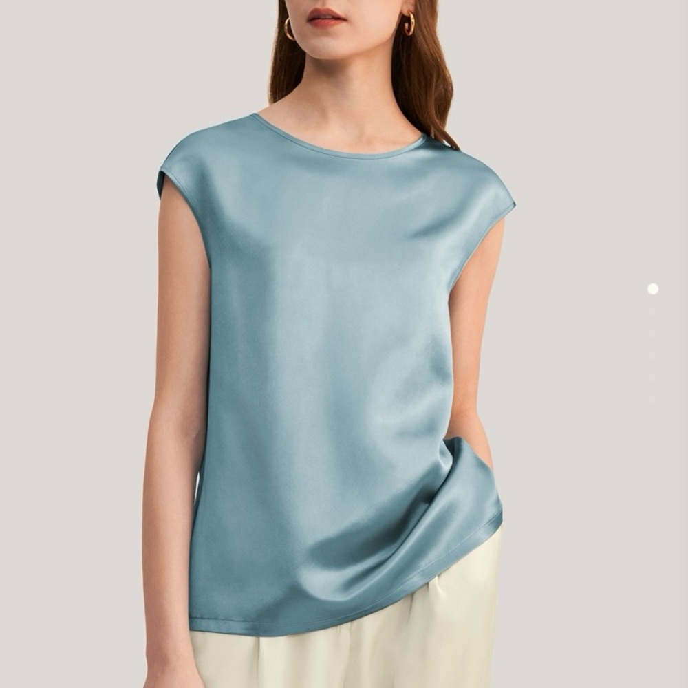 Lilysilk Basic Cap Sleeves Silk Tee